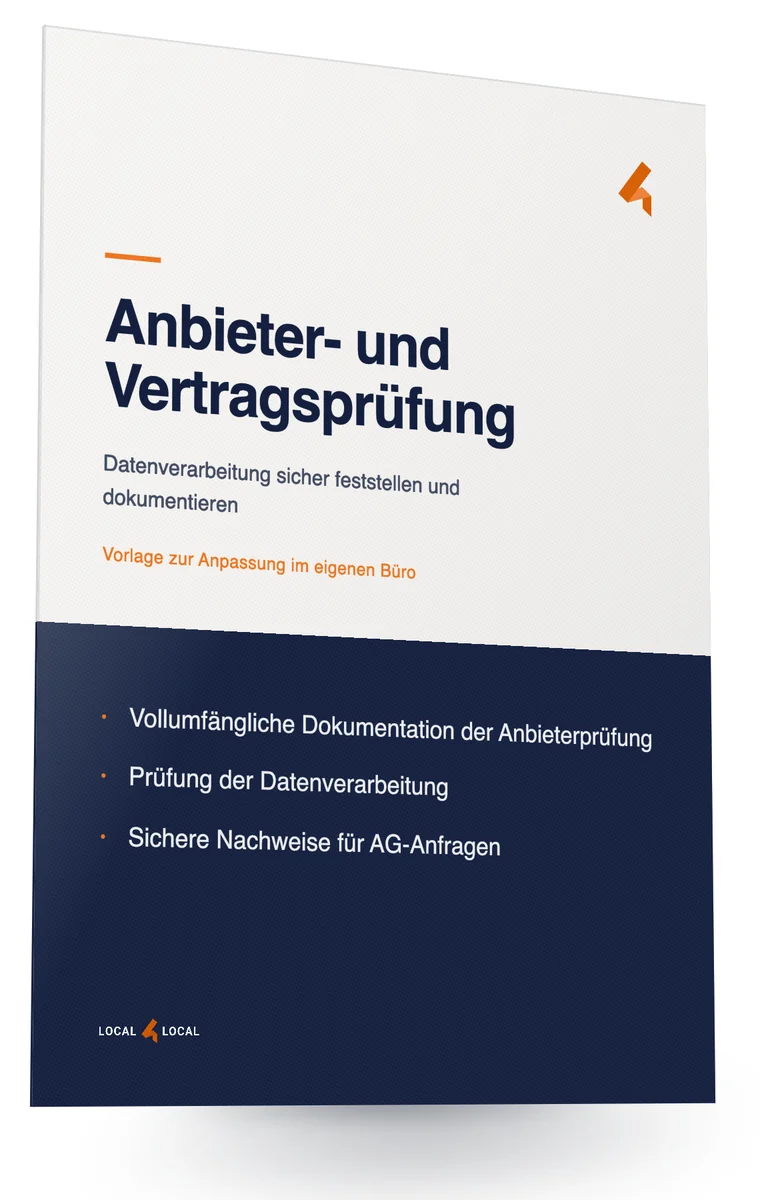 Titelseite der Vorlage Anbieter- und Vertragsprüfung