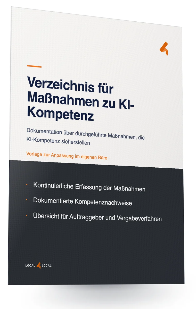 Titelseite des Verzeichnisses für Maßnahmen zu KI-Kompetenz