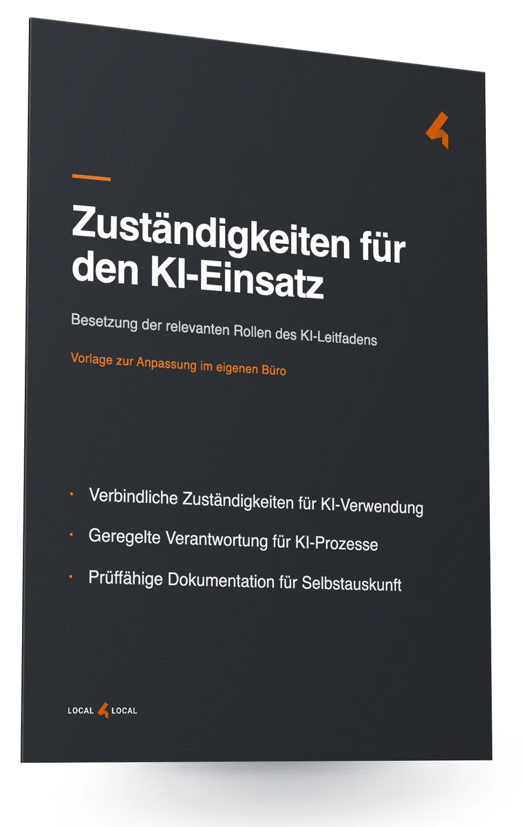 Titelseite der Vorlage Zuständigkeiten für den KI-Einsatz